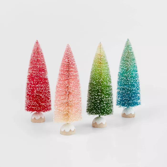 12in Large Pink Bottle Brush Christmas Tree Decorative Figurine - Wondershop™ | Target