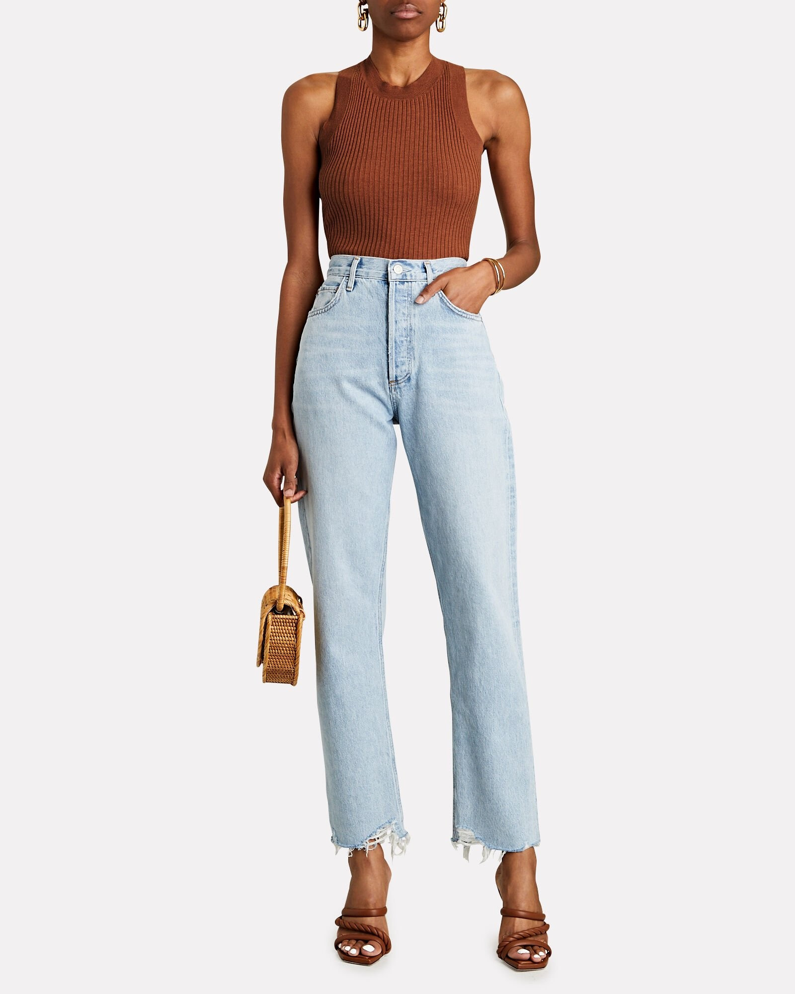 Zora Tie-Back Rib-Knit Top | INTERMIX