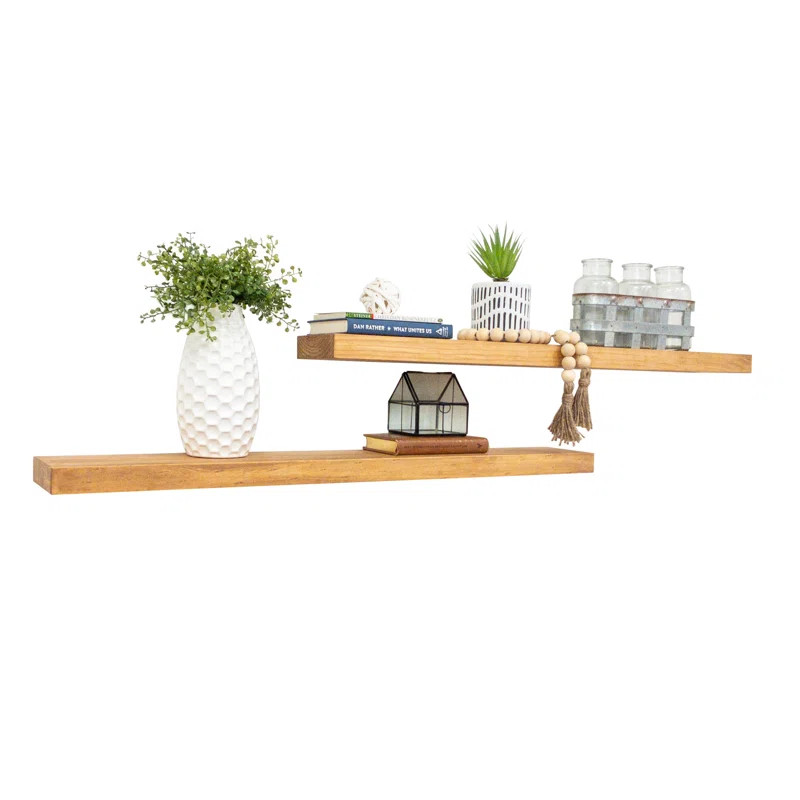 Evonne Solid Wood Floating Shelf (Set of 2) | Wayfair North America