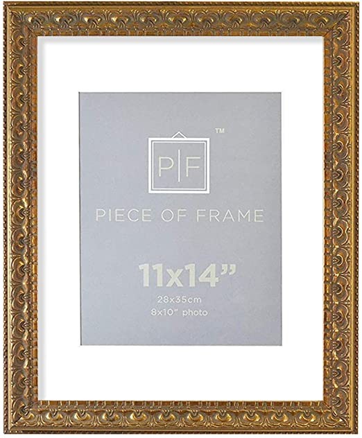 Golden State Art, 11x14 Ornate Finish Photo Frame, with White Mat for 8x10 Picture & Real Glass, ... | Amazon (US)