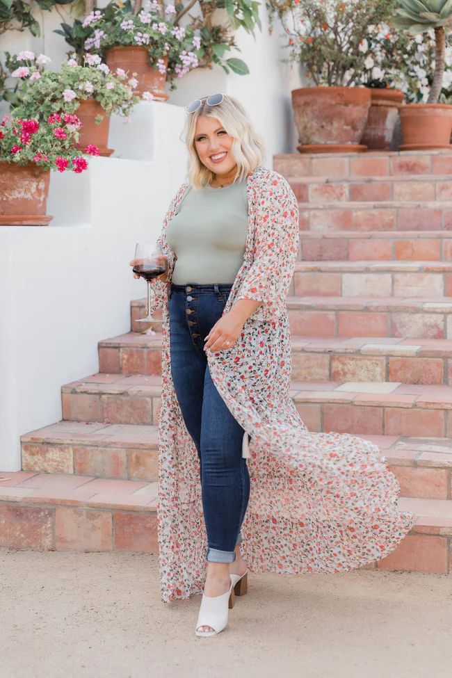 Hang Onto You Multicolor Chiffon Duster Kimono | Pink Lily