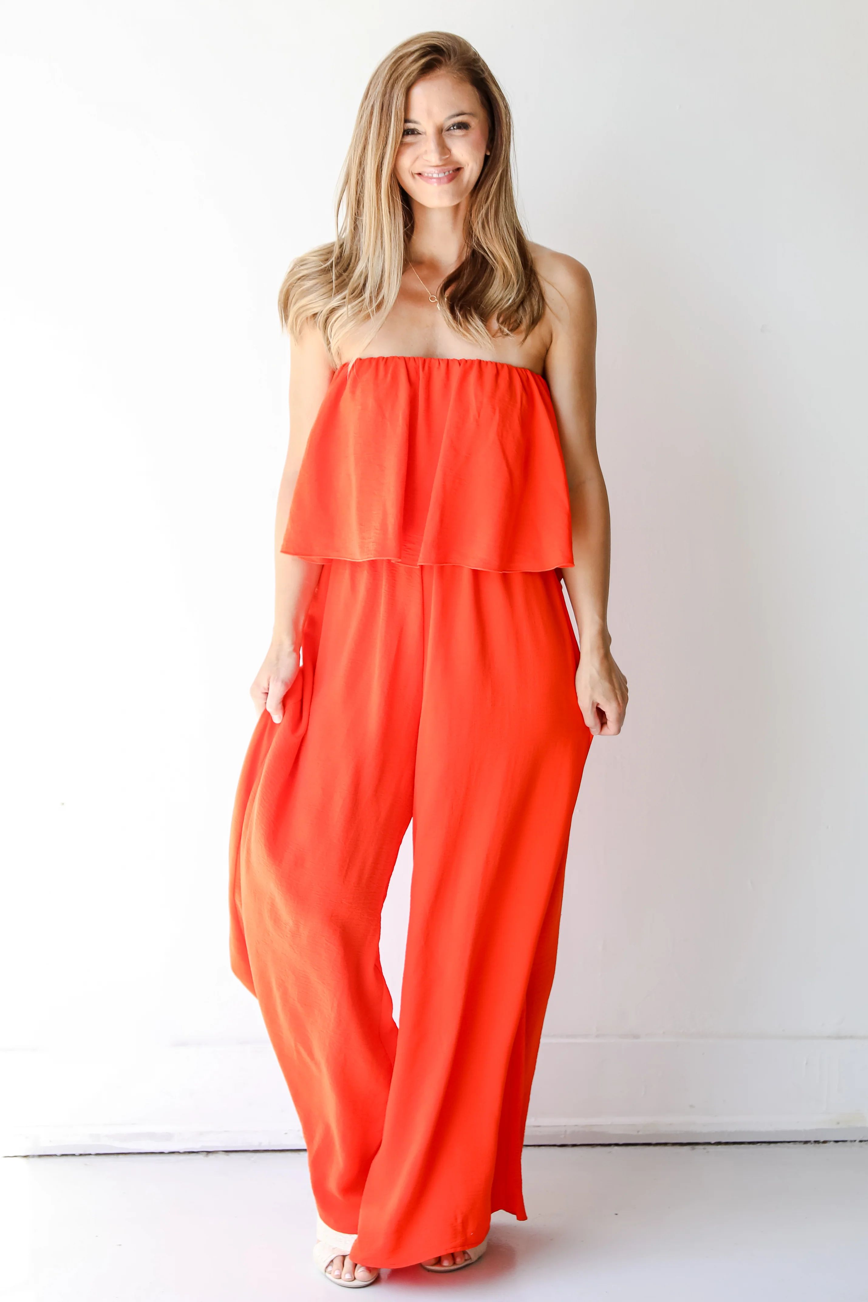 Watch The Sunset Strapless Jumpsuit | Dress Up