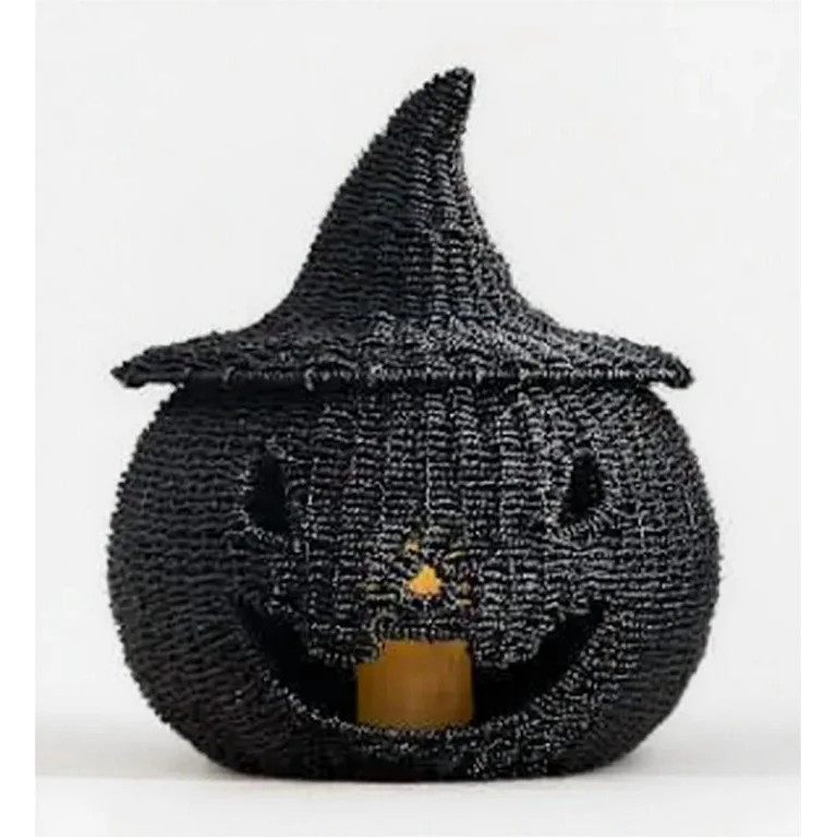 ZapZest Happy Haunting Seagrass & Metal Pumpkin - 10.6" Halloween Pumpkin Decorations Indoor Outd... | Walmart (US)