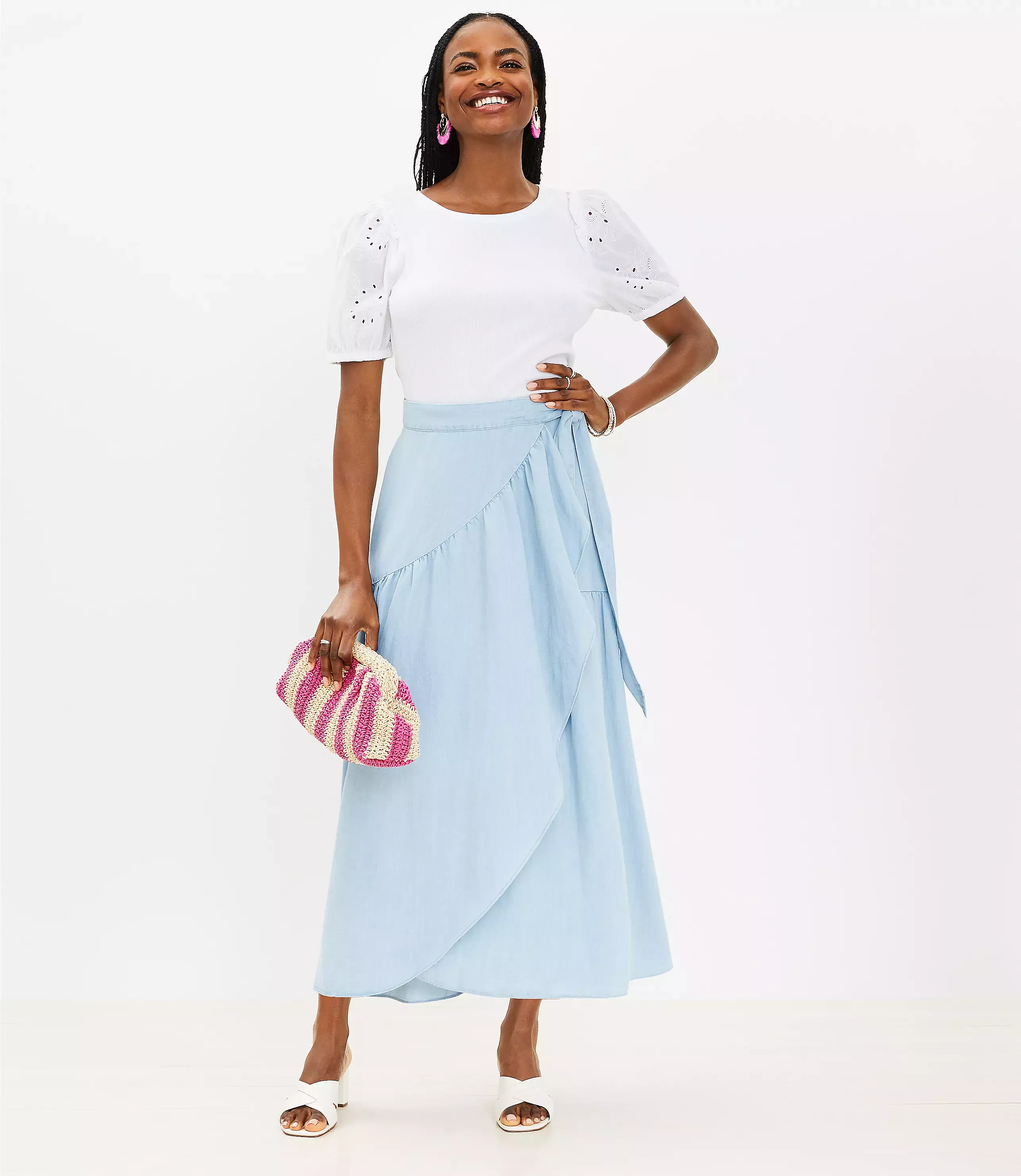 Ruffle wrap 2025 maxi skirt