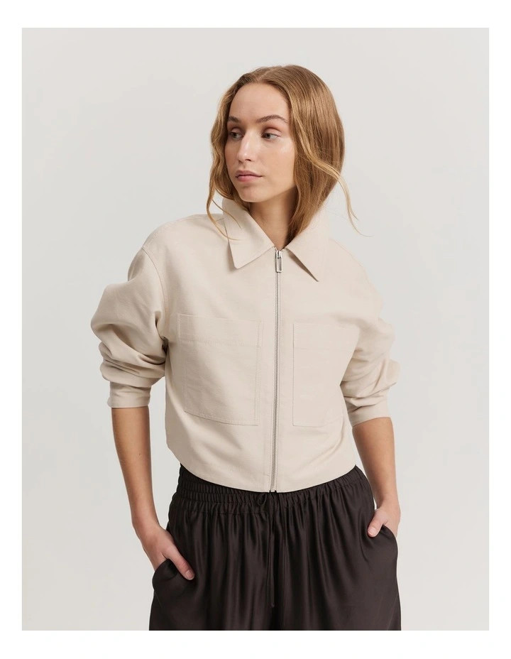 Zip Through Shirt Jacket in Sand | Myer