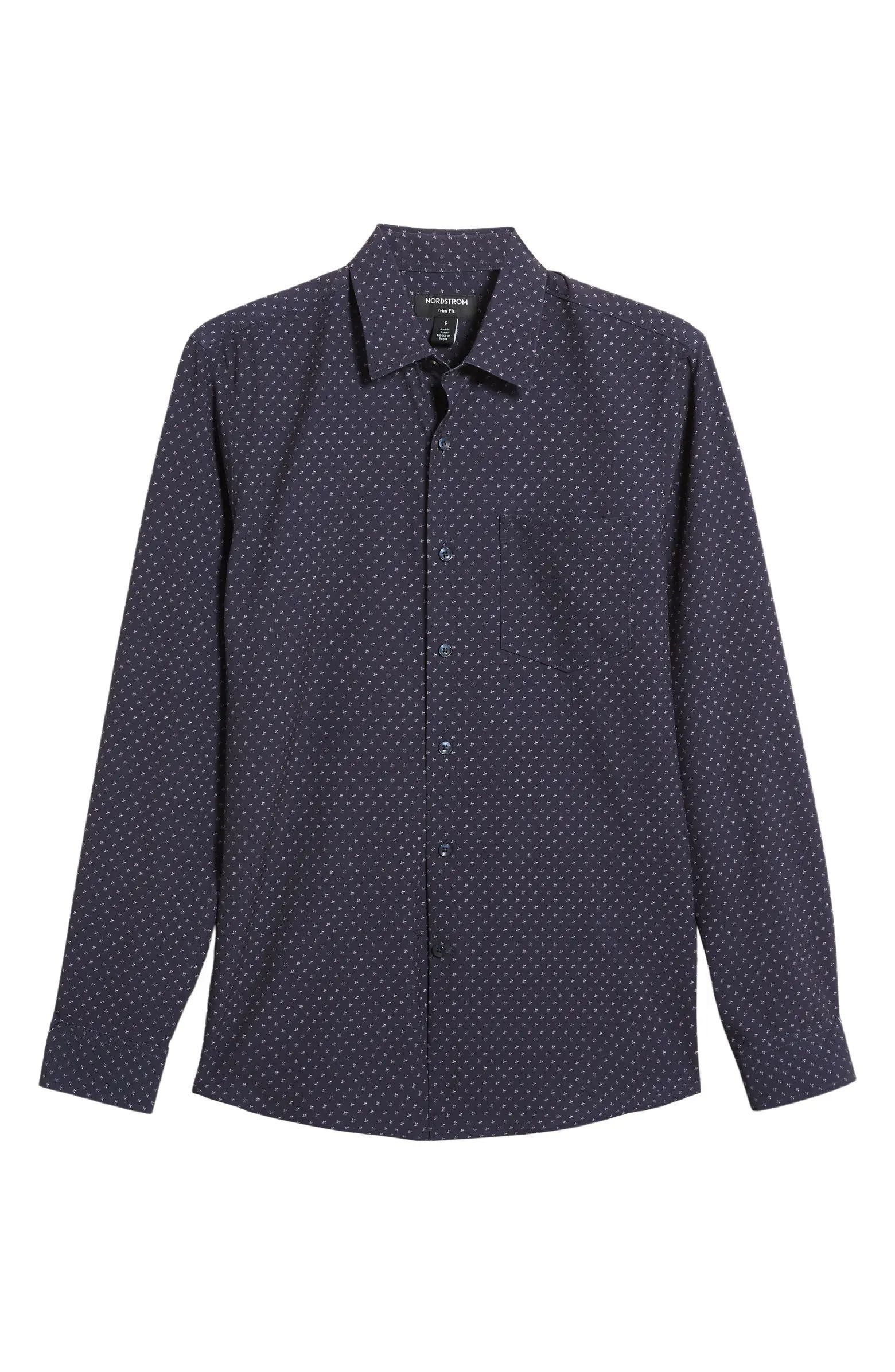 Trim Fit Geo Print Button-Up Shirt | Nordstrom