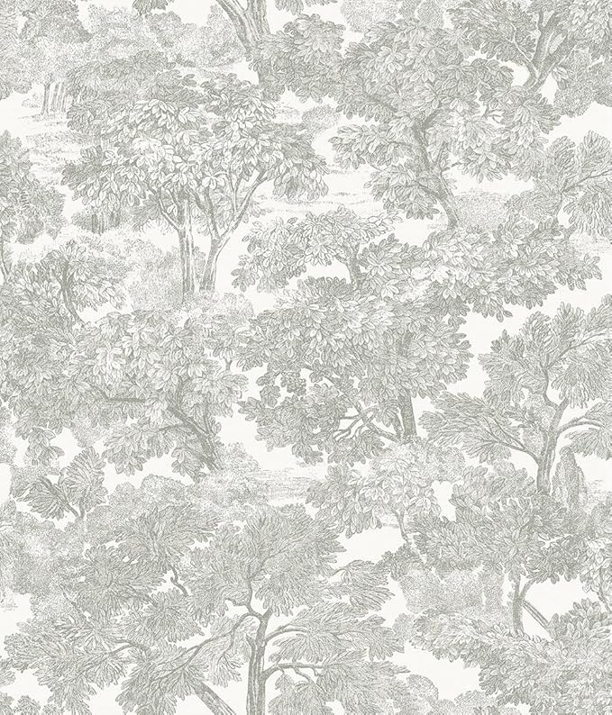 Chesapeake 3115-12541 Spinney Toile Wallpaper, Grey | Amazon (US)