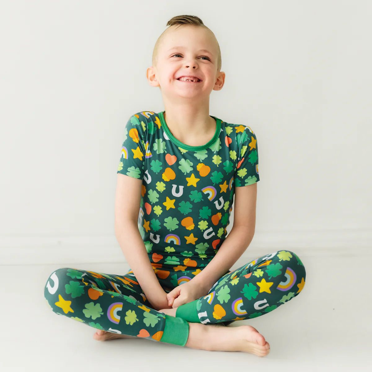 Lucky Two-Piece Short Sleeve Pajama Set | Little Sleepies