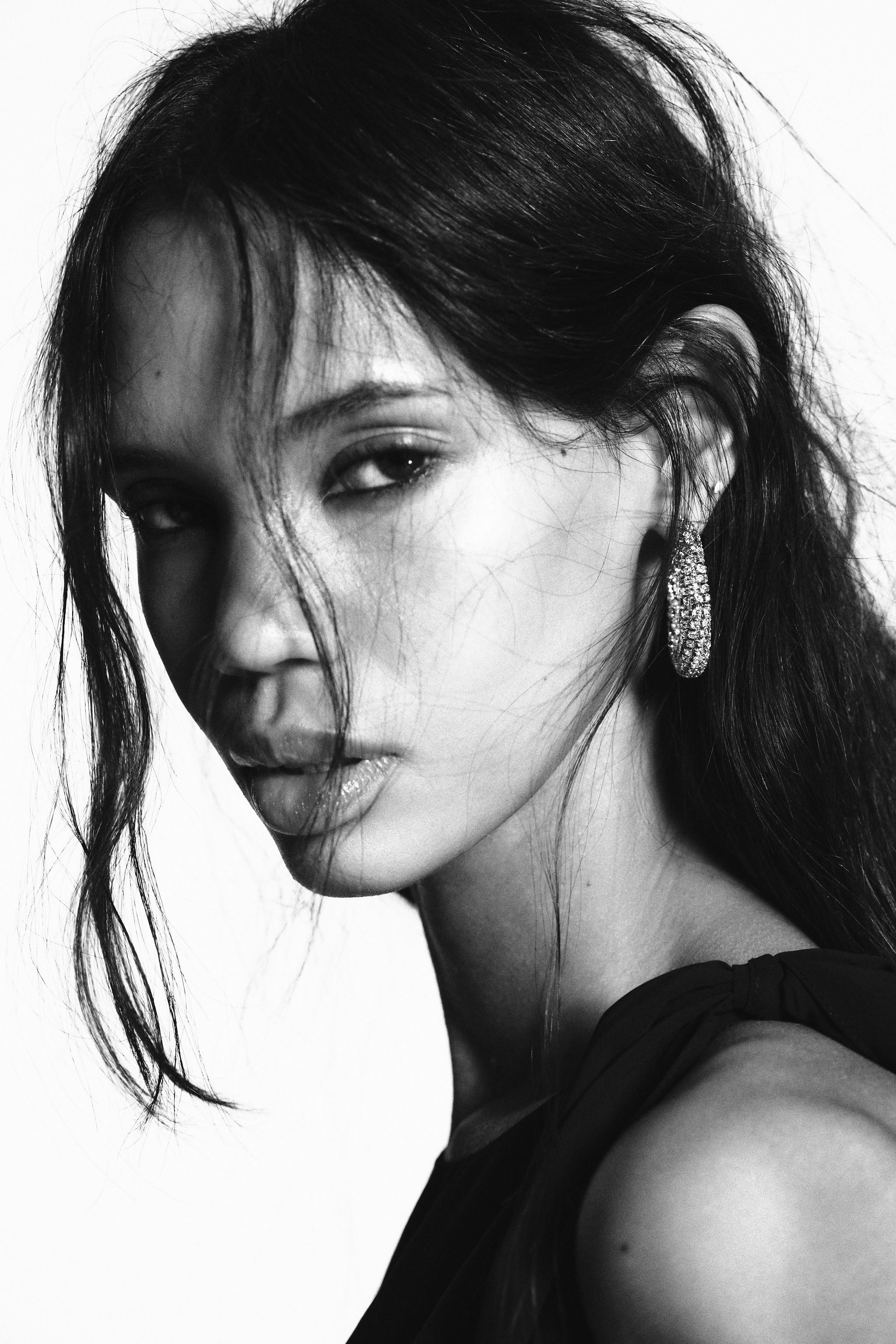 RHINESTONE HOOP EARRINGS | Zara UK