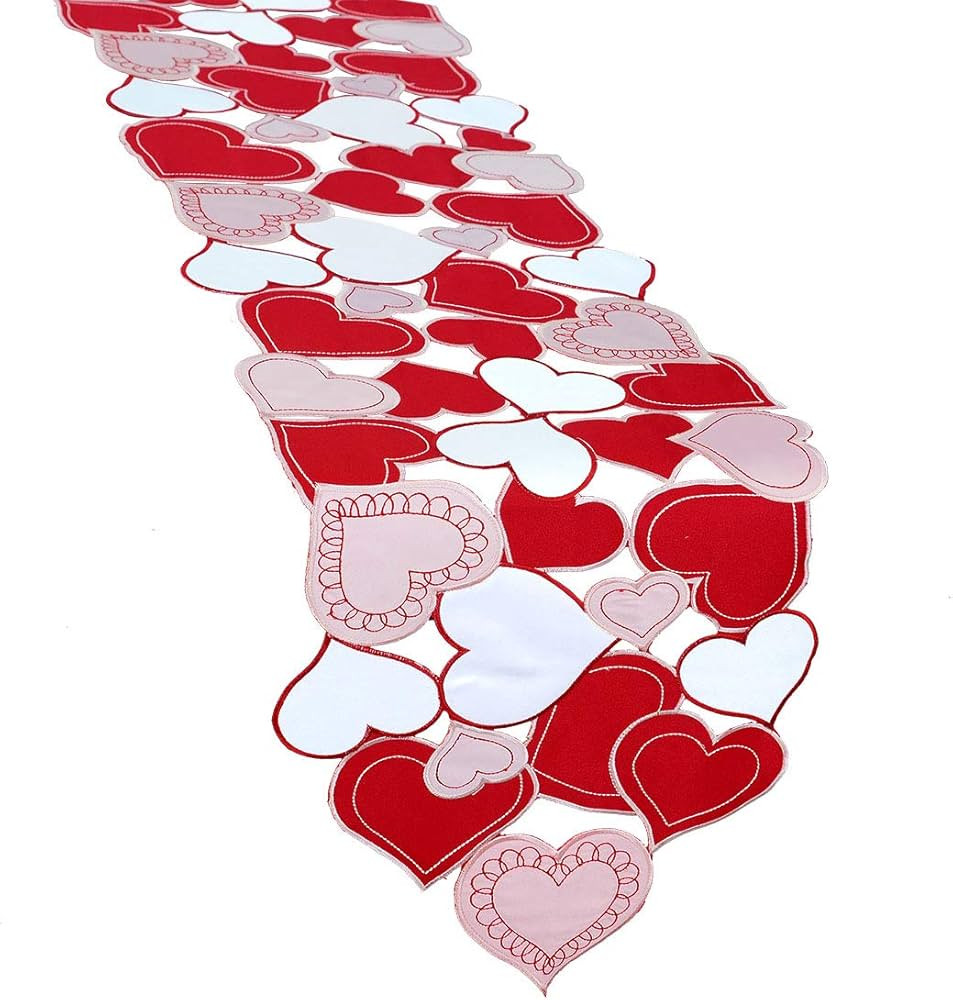 Simhomsen Small Embroidered Love Heart Table Runner for Valentine's Day, Mother’s Day, Wedding ... | Amazon (US)
