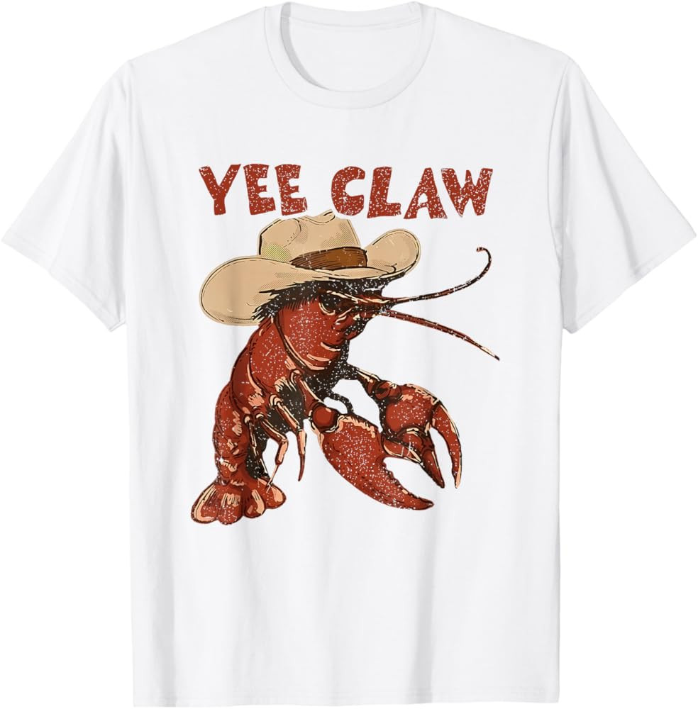 Yee Claw Funny Vintage Crawfish Boil Cajun Seafood Festival T-Shirt | Amazon (US)