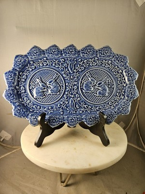 Beautiful Bordallo Pinheiro Double Rabbit Plate Platter Spring Easter | eBay US