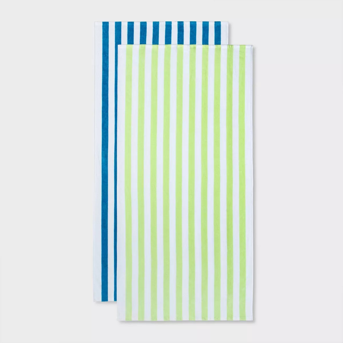2pk Striped Beach Towels Blue/Green - Sun Squad™ | Target