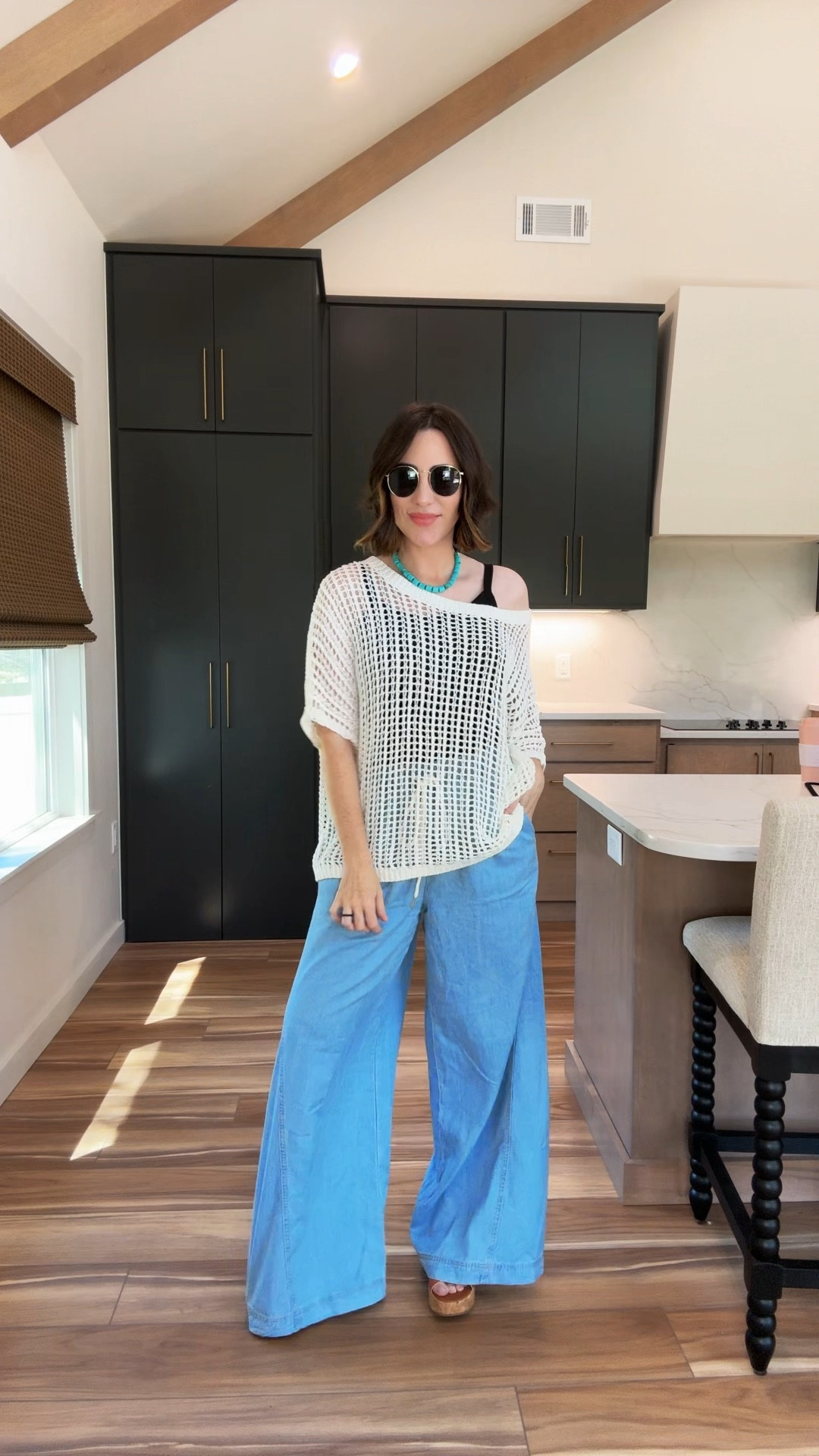 Love this crochet top as a transitional piece between summer and fall.

Wide leg pants, turquoise necklace jewelry, casual ootd, outfit idea, Amazon, cider 

#LTKOver40 #LTKFindsUnder50 #LTKStyleTip