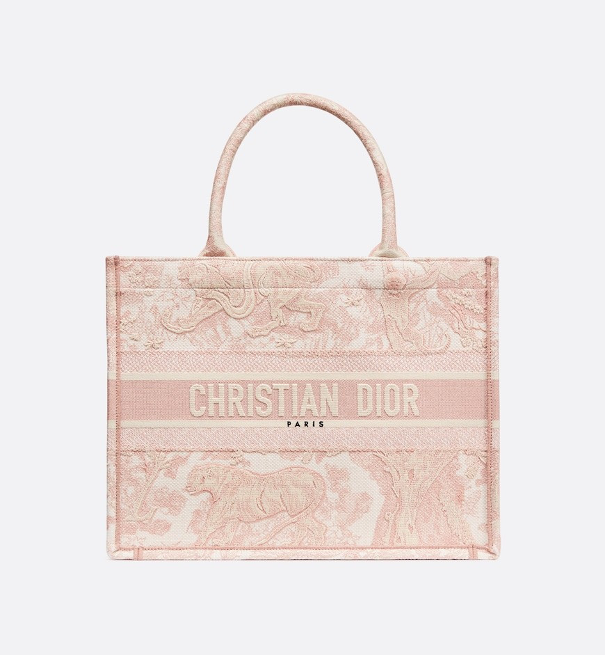 Medium Dior Book Tote Pink Toile de Jouy Embroidery (36 x 27.5 x 16.5 cm)Reference: M1296ZTDT_M95... | Dior Couture