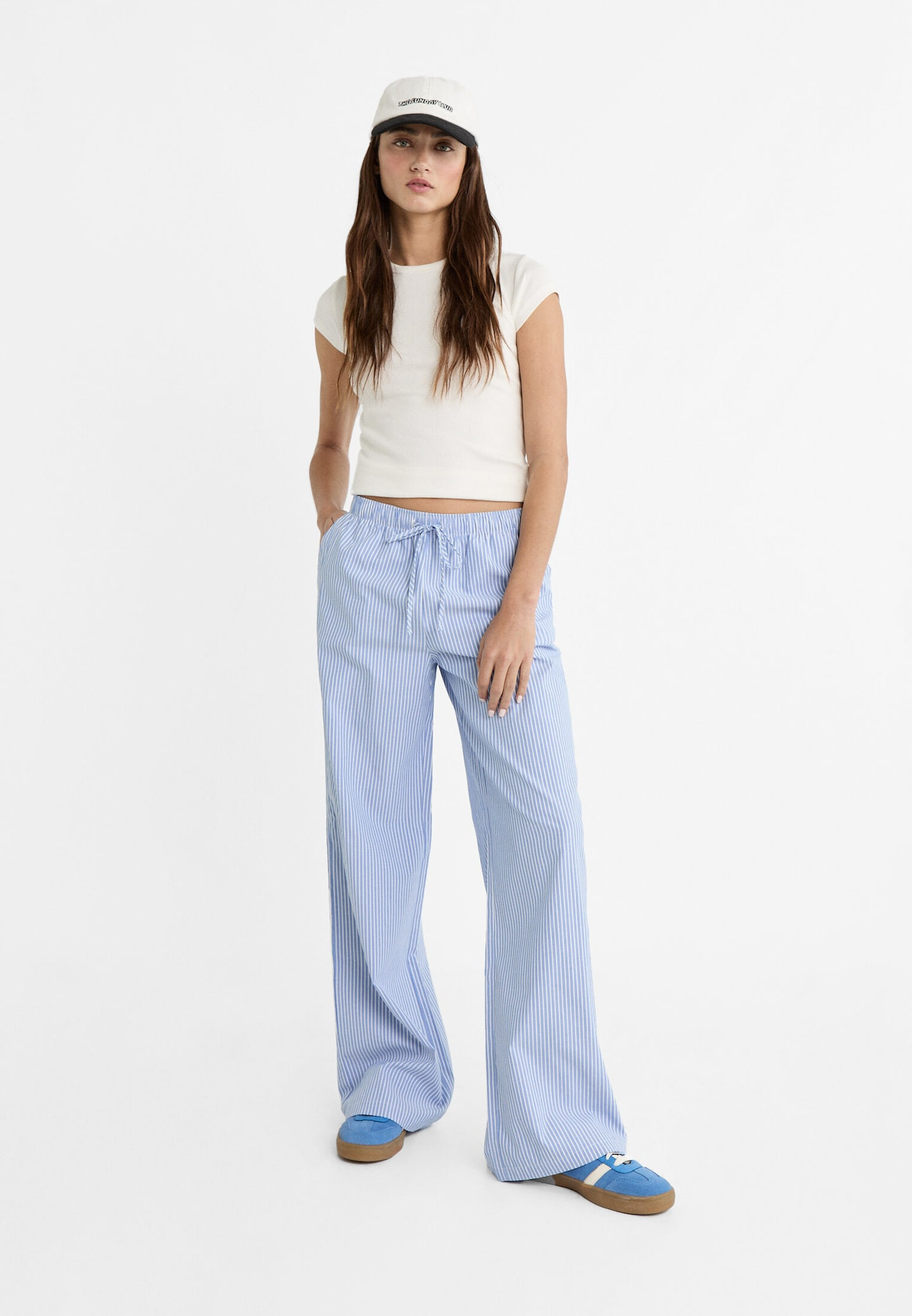 Flowing printed poplin trousers | Stradivarius (UK)