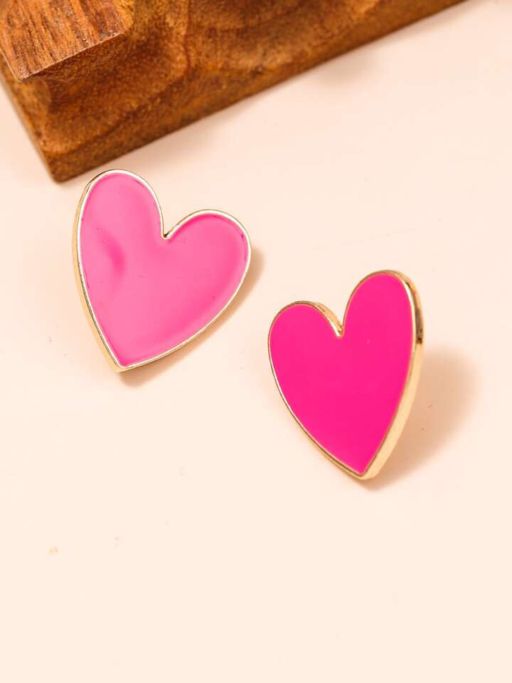 Heart Shaped Stud Earrings | SHEIN