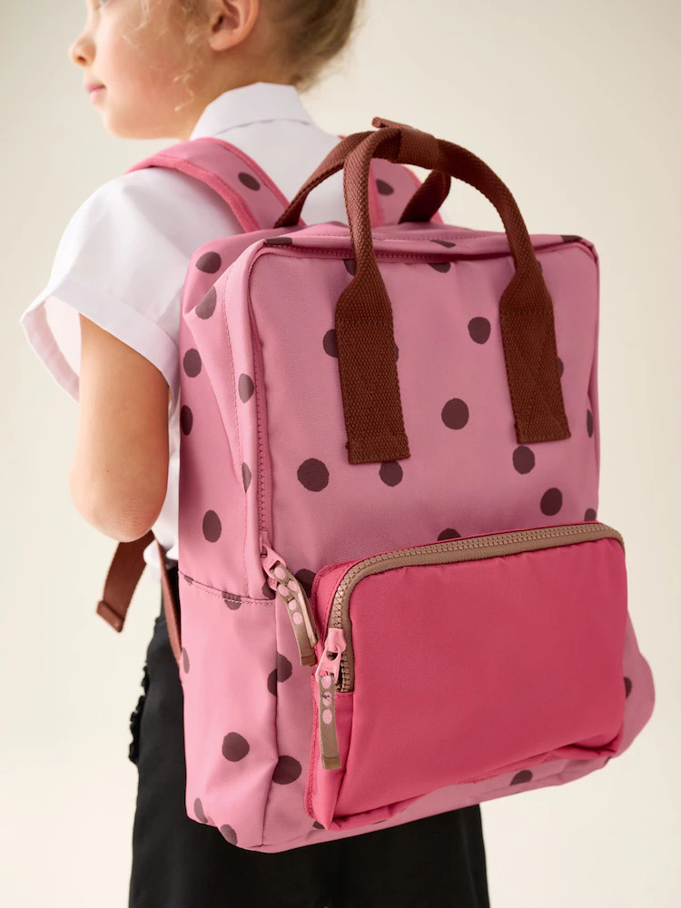 Pink/Chocolate Dot Backpack | Next US