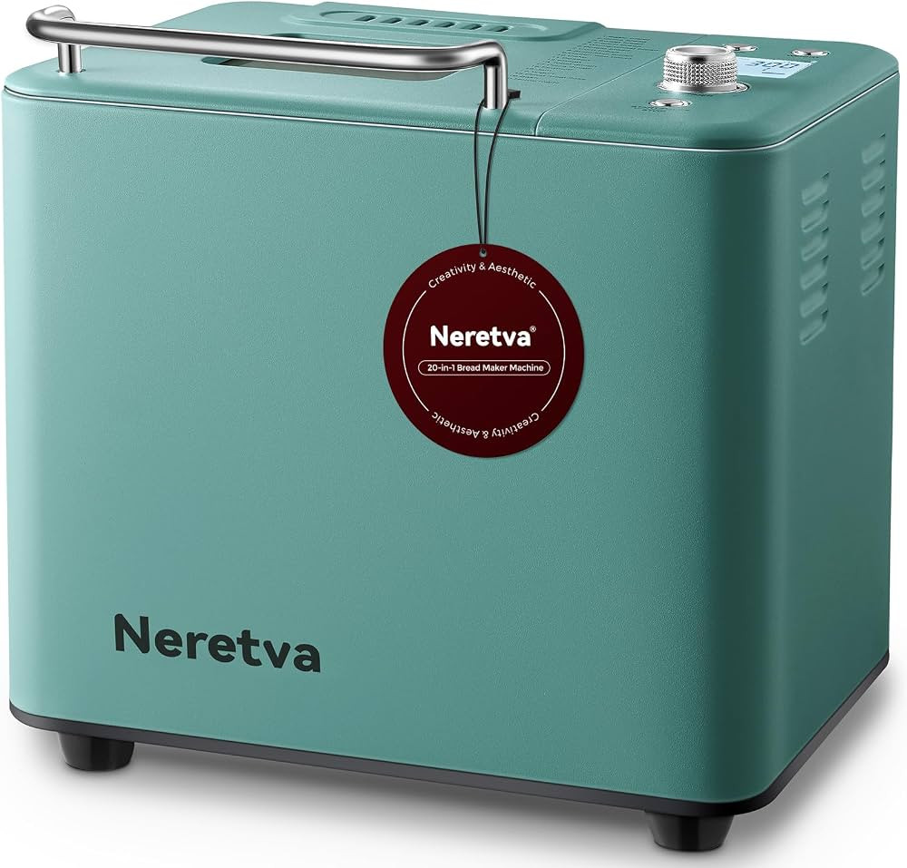 Neretva 20-IN-1 Bread Maker, Dual Heater 2LB Bread Machine Metal Material & Nonstick Ceramic Pan ... | Amazon (US)