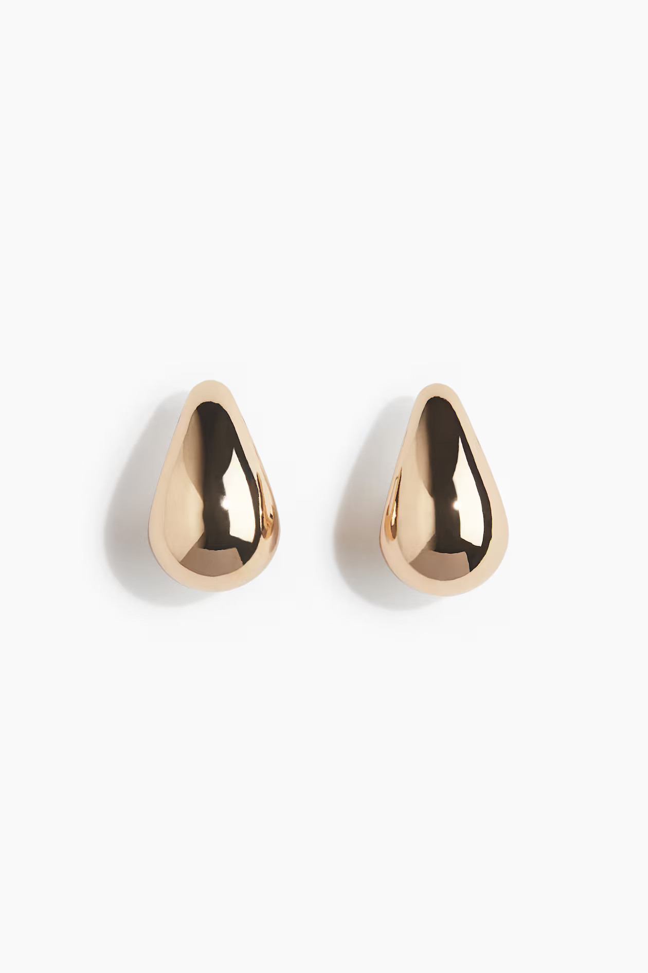 Chunky dome earrings - Gold-coloured - Ladies | H&M GB | H&M (UK, MY, IN, SG, PH, TW, HK)