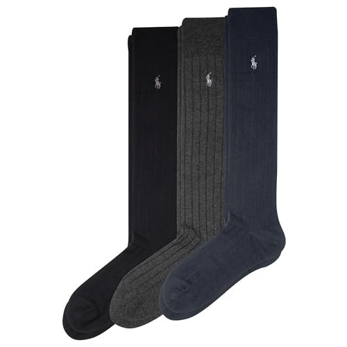 Polo Men's Solid Ribbed Crew Socks 3 Pair Pack, Brown Assorted, Men's Shoe Size: 6-12 | Amazon (US)