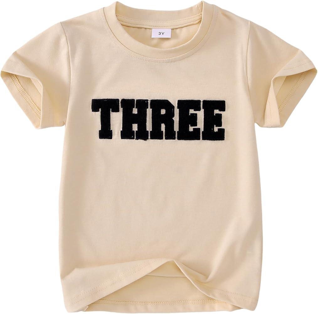 BOUTIKOME Boys Birthday Shirts Toddler Embroidery T-Shirts Baby Birthday Outfits Kids Party Cheni... | Amazon (US)