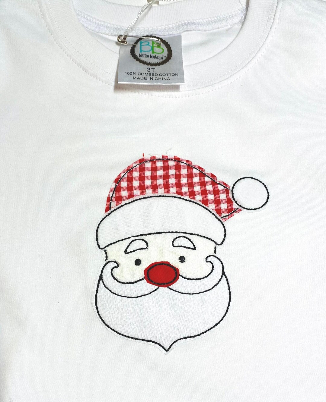 Boys Santa Appliqué Shirt: Personalized Christmas Embroidery - Etsy | Etsy (US)