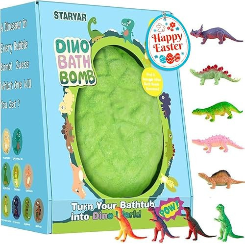 Easter Bath Bombs for Kids with Surprise Dinosaur Toys Inside, Easter Basket Stuffers, XXXL Dinosaur Bath Bombs Gift Set, Easter Gifts for Kids, Dino Easter Eggs Filled Toys for Boys 3 4 5 6 7 | Amazon (US)
