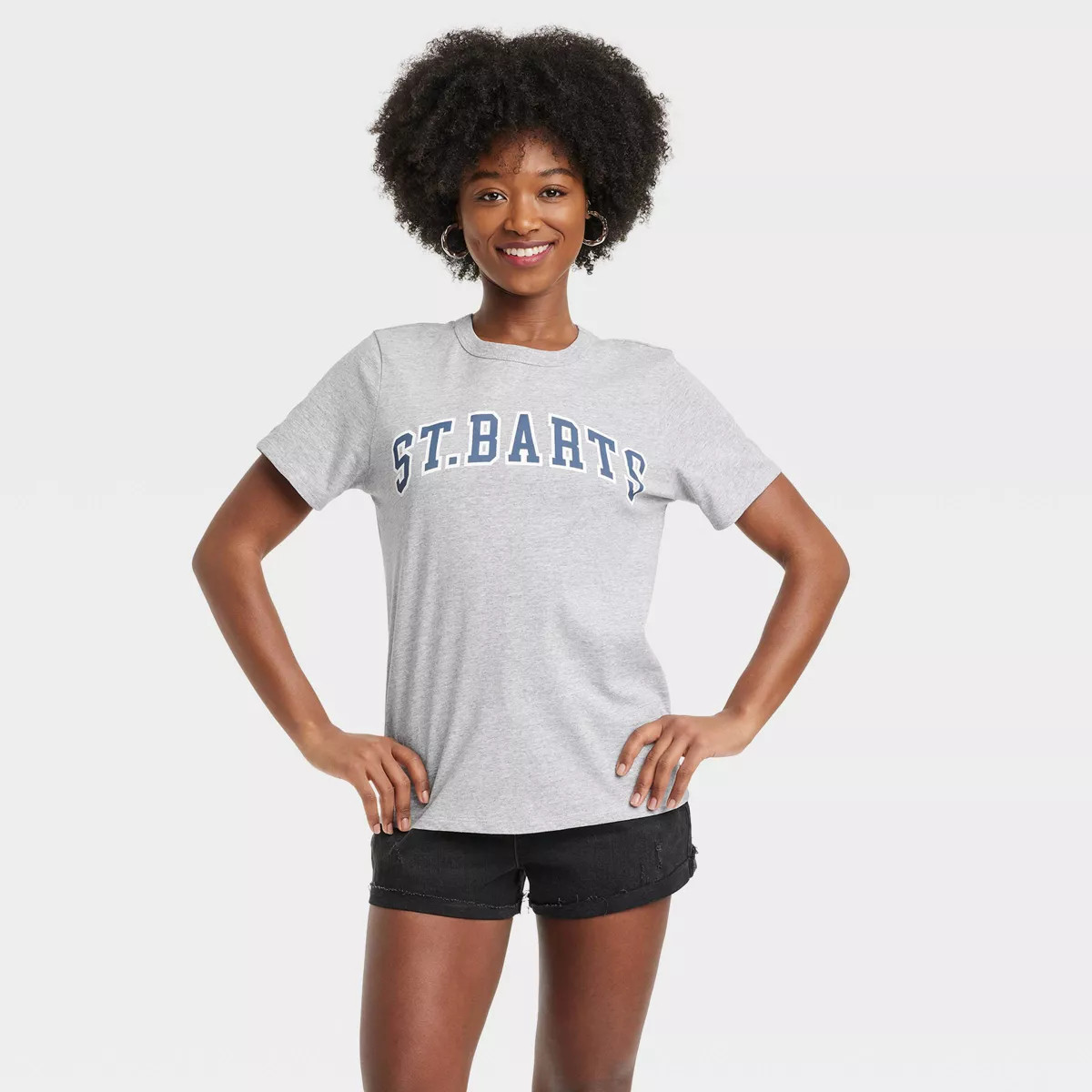 Women's St. Barts Short Sleeve Graphic T-Shirt - Heather Gray | Target