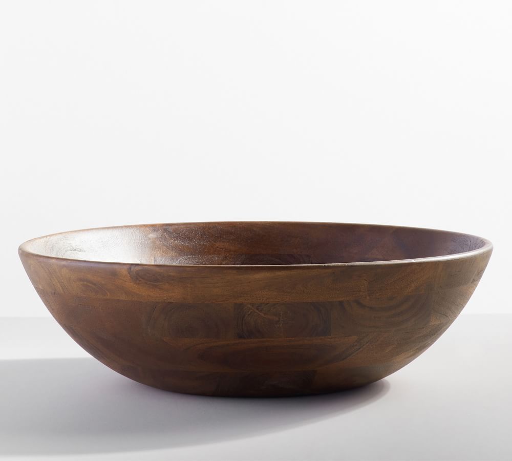 Chateau Handcrafted Acacia Wood Salad Bowls | Pottery Barn (US)