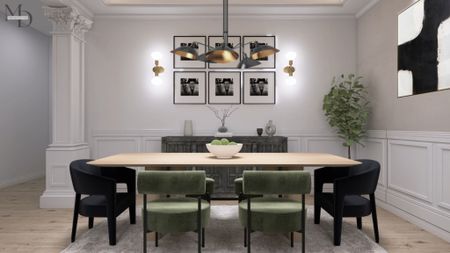 Modern Luxe Dining Room Layout Design

#LTKhome #LTKstyletip
