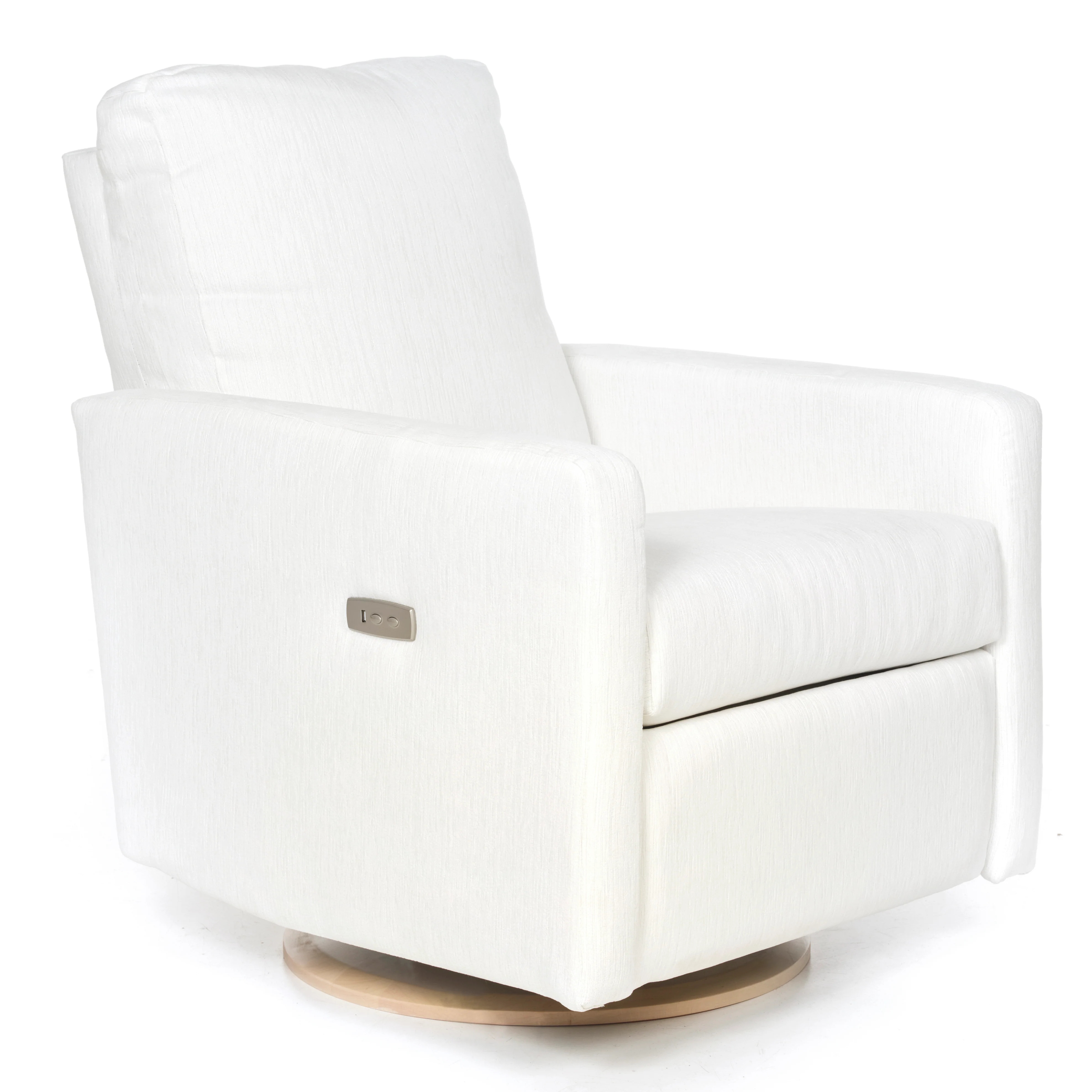 READY TO SHIP DREW –  Recliner Swivel Nursery Glider - High Performance Cloud White | Oilo Studio
