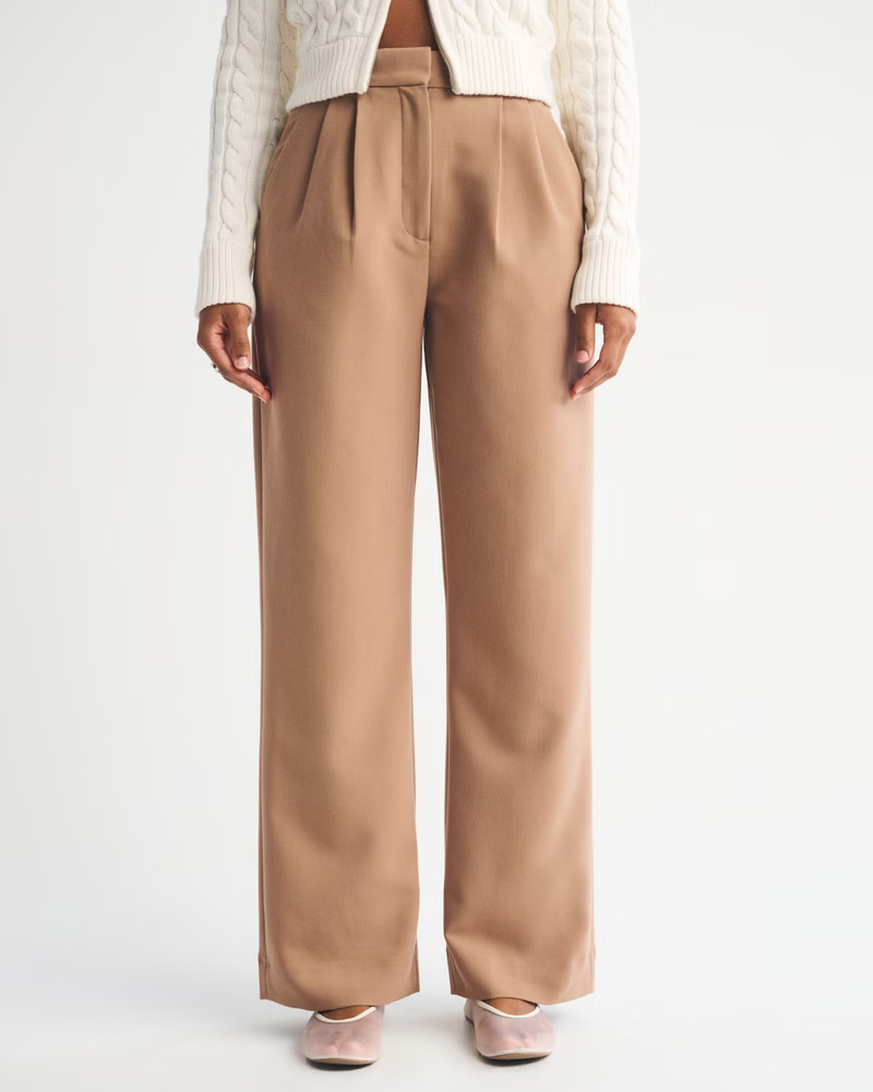 Curve Love A&F Sloane Tailored Wide Leg Pant | Abercrombie & Fitch (US)