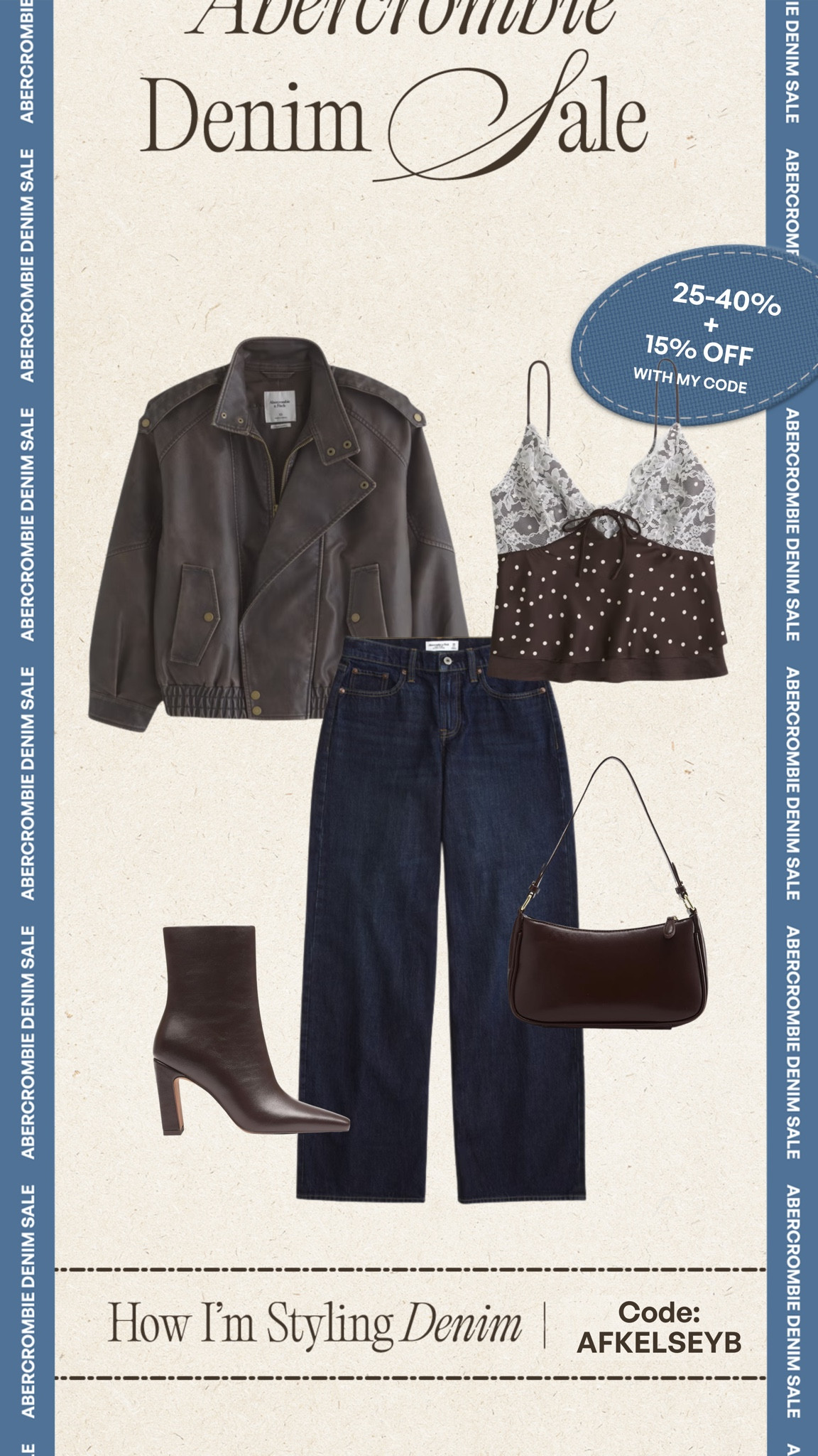 Abercrombie denim sale + everything else on sale with my code AFKELSEYB🤎 

#LTKMidsize #LTKSeasonal #LTKSaleAlert
