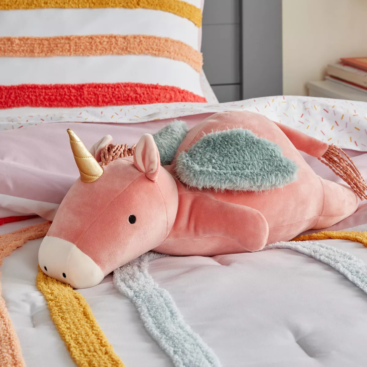 Pegasus Weighted Plush Kids' Throw Pillow Pink - Pillowfort™ | Target