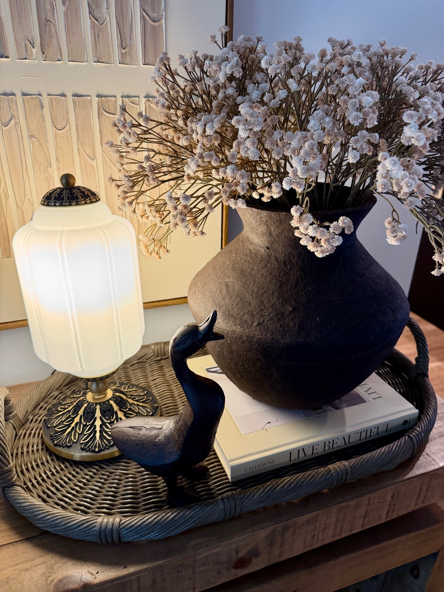 This spot on my entryway table is one of my favorite looks. 

Lamp is from
Lucialiving.com. It is the Eloise lamp and comes in several colors. Use my code, home15, for 15% off your purchase.
