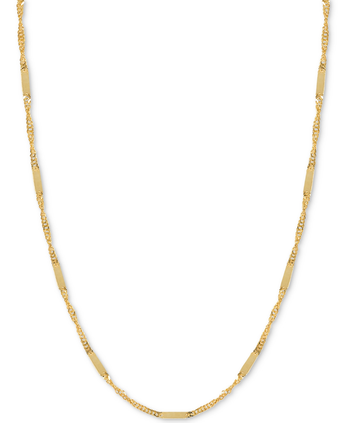 18" Flat Bar Singapore Chain Necklace (1/3mm) in 14k Gold - Yellow Gold | Macy's