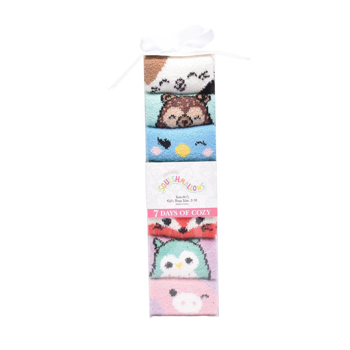 Kids' Squishmallows 7 Days of Cozy Christmas Crew Socks | Target