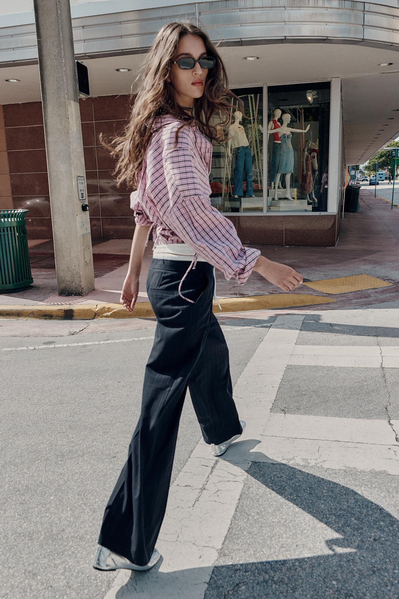 WIDE TROUSERS WITH DOUBLE WAISTBAND | Zara UK