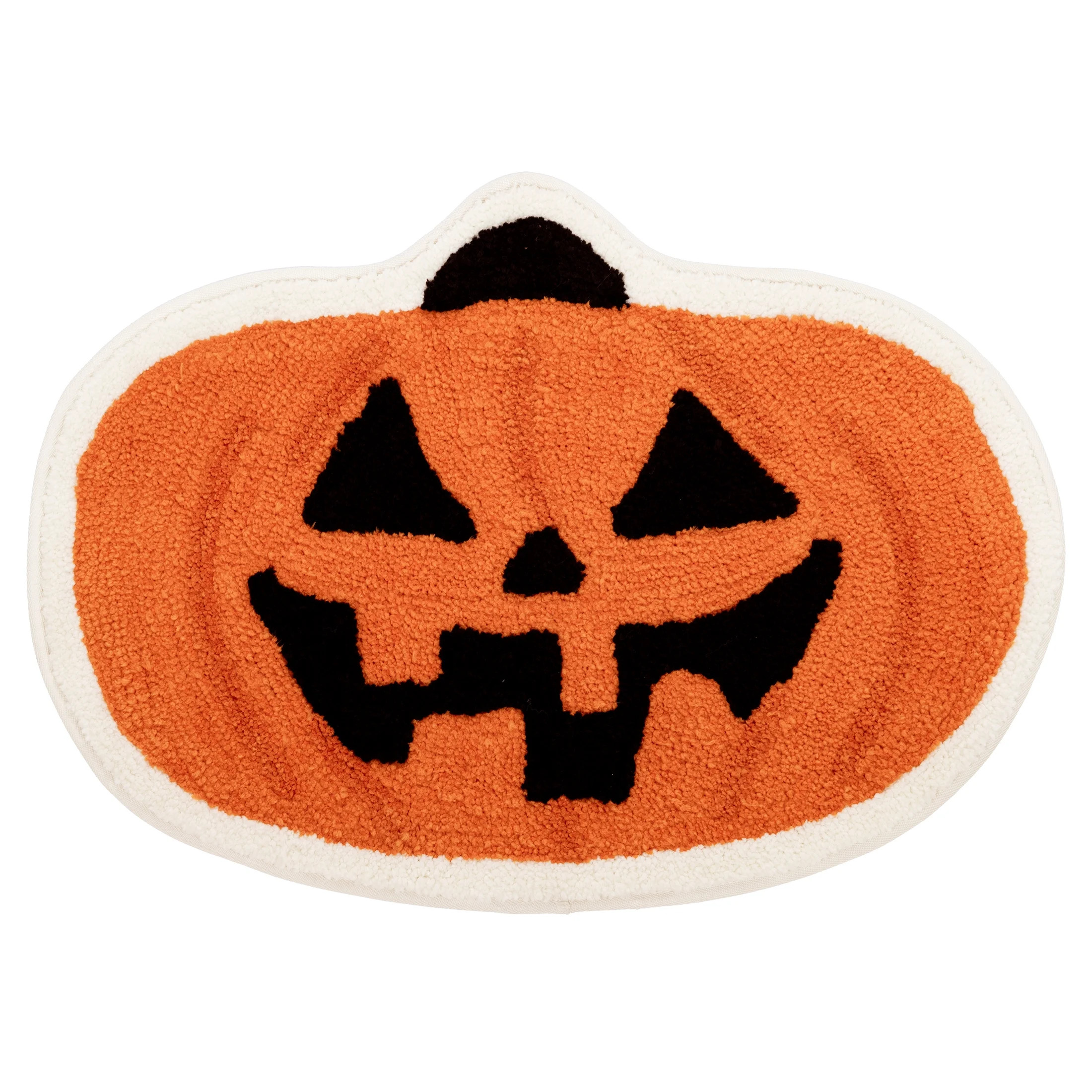 Way to Celebrate! Orange Pumpkin Shaped Bath Rug, 17" x 24" - Walmart.com | Walmart (US)