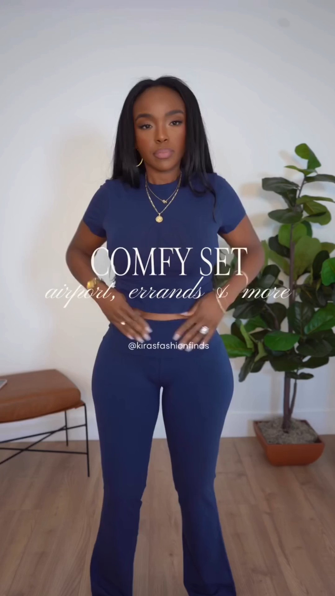 💙 Cozy Set, Done Right — This comfy matching set is perfect for airport days, running errands, or lounging while still looking pulled together. Easy to wear together or style separately so the cost per wear drops quickly and fits into a smart long-term shopping strategy.

Perfect for travel days, casual errands, lounging at home, or everyday off-duty looks.

📏 Sizing:
Short sleeve top: Size Small  
Flare lounge pants: Size Small  

📐 Measurements:
Height: 5'4"  
Weight: 138 lbs  
Bust: 34D  
Waist: 27"  
Hips: 40"

Comfortable matching set, airport outfit, everyday lounge wear, casual chic set, soft basics styled multiple ways, affordable wardrobe staples.

Save this post.
Follow me on Instagram and YouTube @kirasfashionfinds 