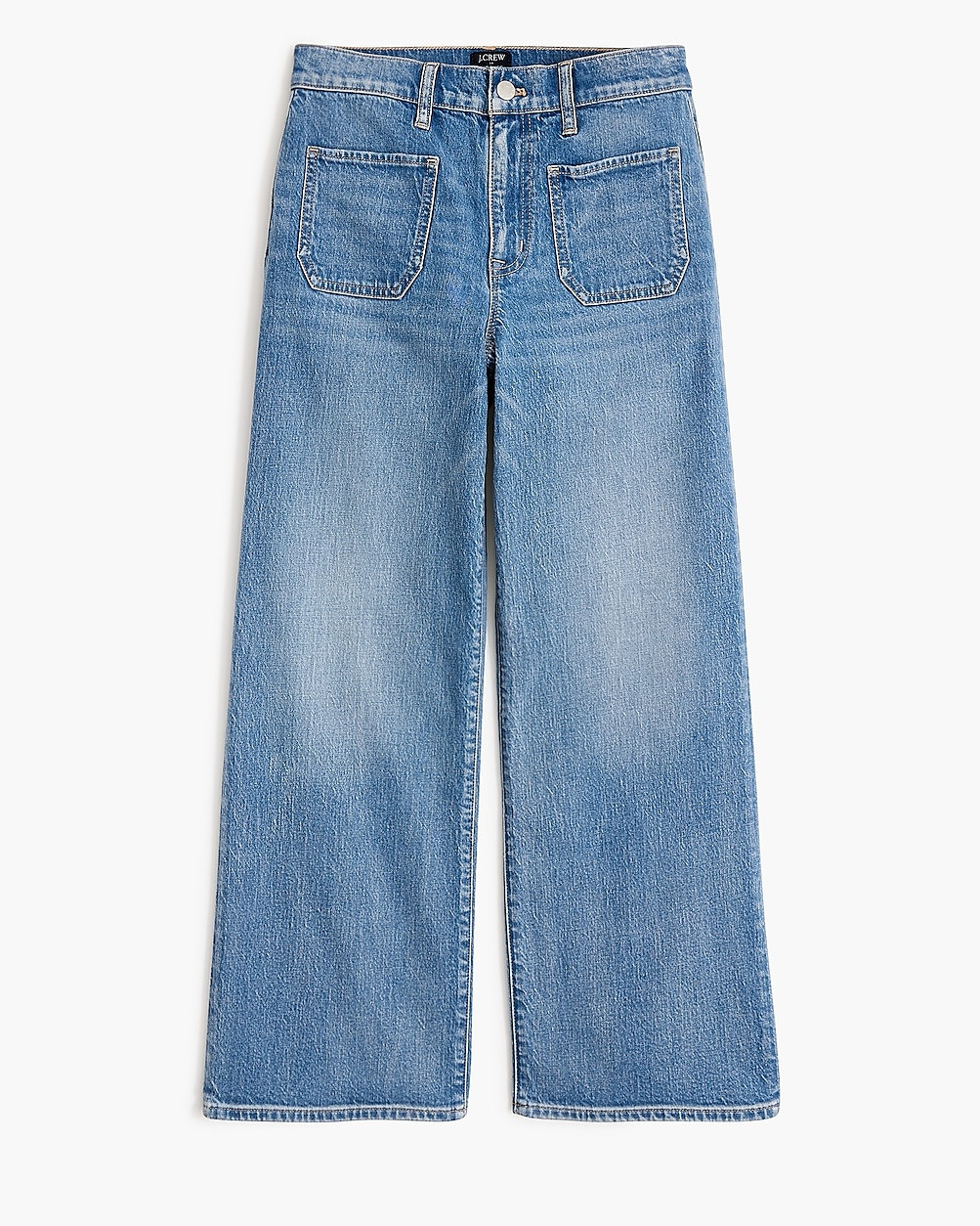 Cropped wide-leg patch-pocket jean in all-day stretch | J.Crew Factory