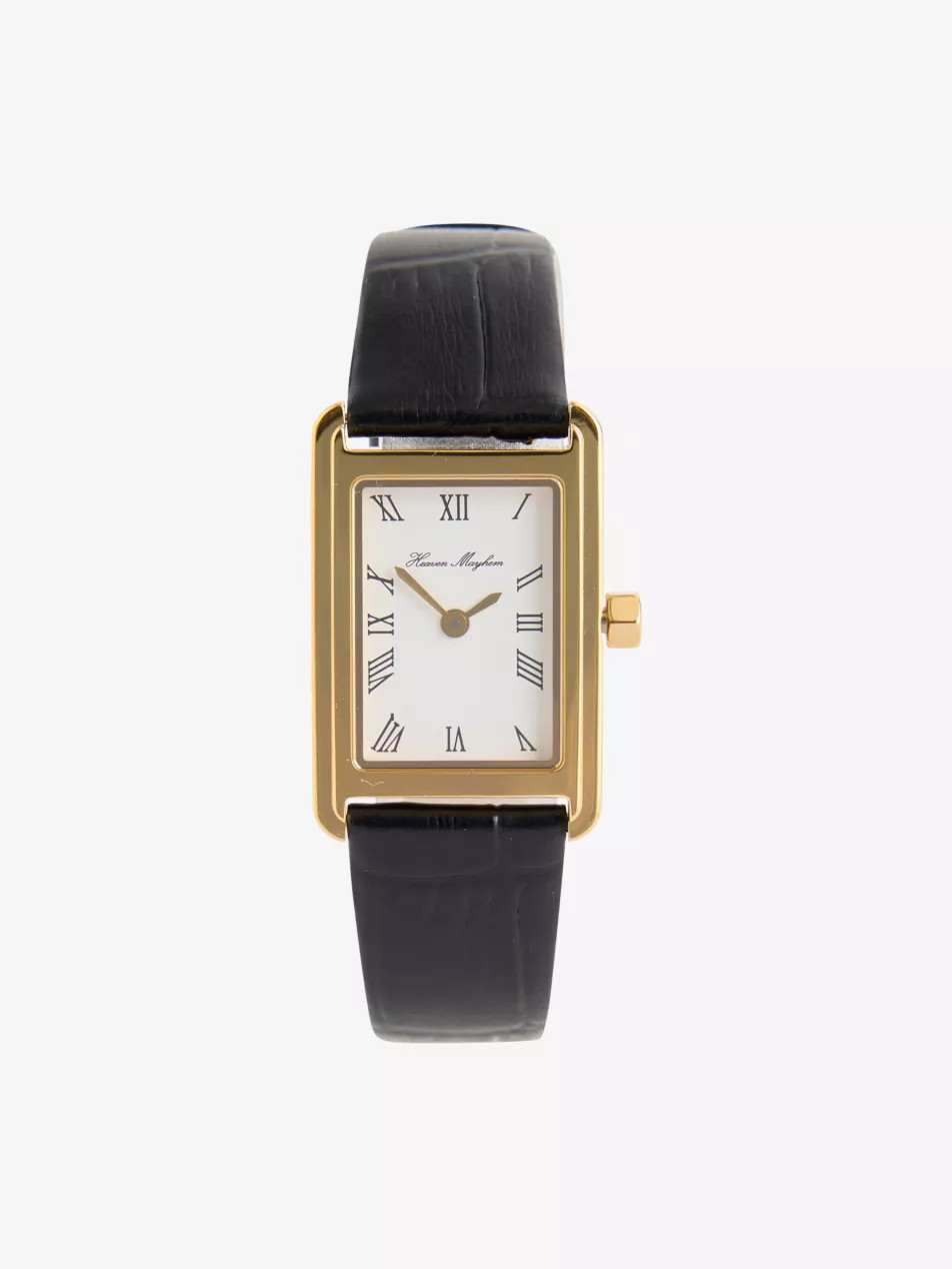 Icon Gold-Plated Stainless Steel and Leather Quartz Watch | Selfridges