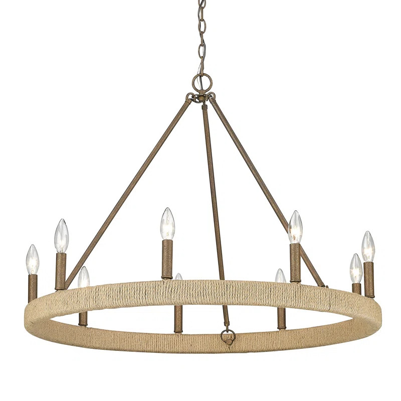 Zeno 9 - Light Dimmable Wagon Wheel Chandelier | Wayfair North America