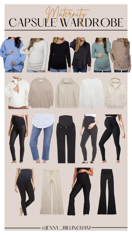 Maternity capsule wardrobe / best maternity jeans / maternity leggings / maternity sweater / nursing tops/ capsule wardrobe 

#LTKunder100 #LTKbump #LTKunder50
