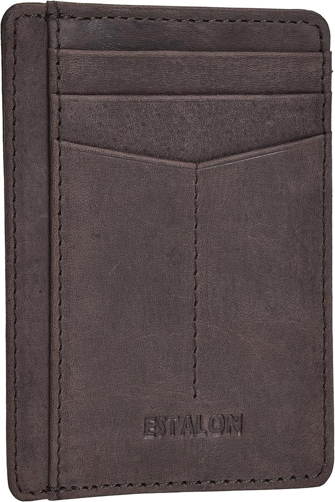 Minimalist Wallet for Men and Women - Genuine Leather RFID Secured Card Case | Amazon (US)