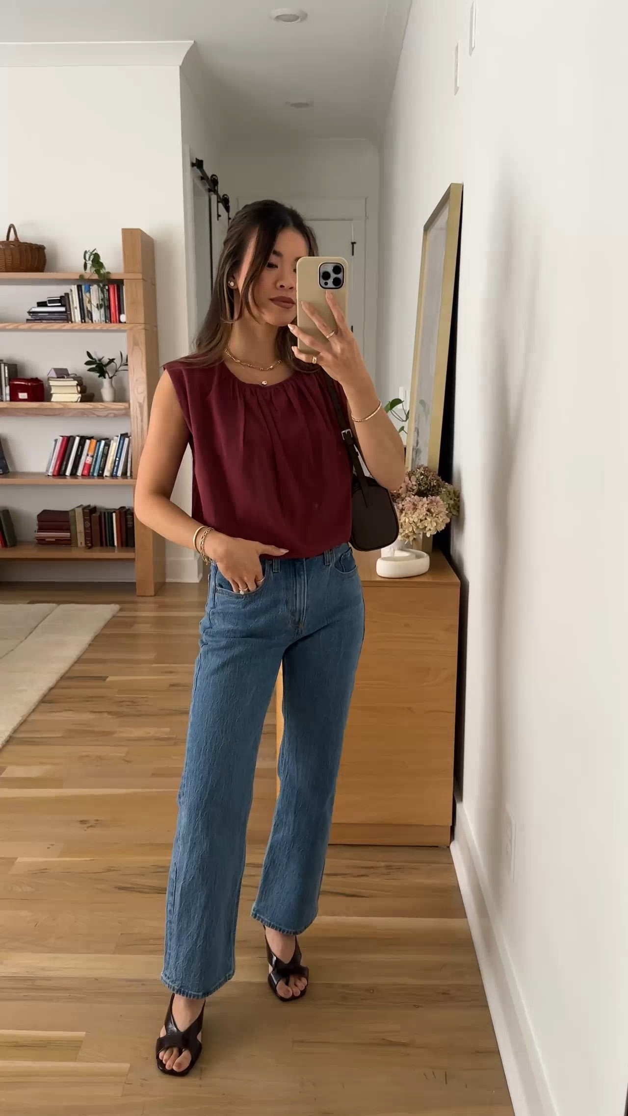 Date night outfit inspo! I love this wine color top.

Sizing info:
-Evereve Hayes Bubble Tee (Size XS in Wine)
-Abercrombie High Rise 90s Relaxed Jean (Size 23 Extra Short in Medium Wash)

Petite style, petite fashion, mom outfit, mom style, petite pants, petite outfit ideas, petite outfits, best pants for petite, petite jeans, spring style, spring outfits, vacation outfits, summer outfits, fall jeans, fall pants, autumn top, petite fall outfits, Abercrombie jeans, evereve,

#LTKootd #LTKSeasonal #LTKPetite