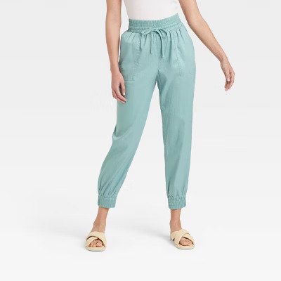 Women's High-Rise Woven Ankle Jogger Pants - A New Day™ | Target