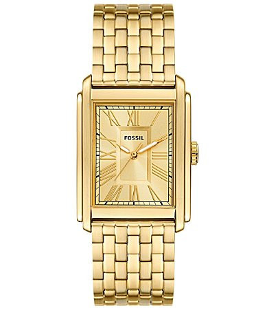 Fossil Men's Carraway Three Hand Gold Tone Stainless Steel Bracelet Watch - Gold | Dillard's