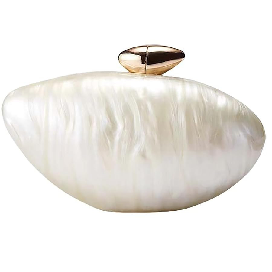 Women Trendy Chain Crossbody Shoulder Bag Handbag Acrylic Wedding Evening Bag Shell Formal Clutch... | Amazon (US)